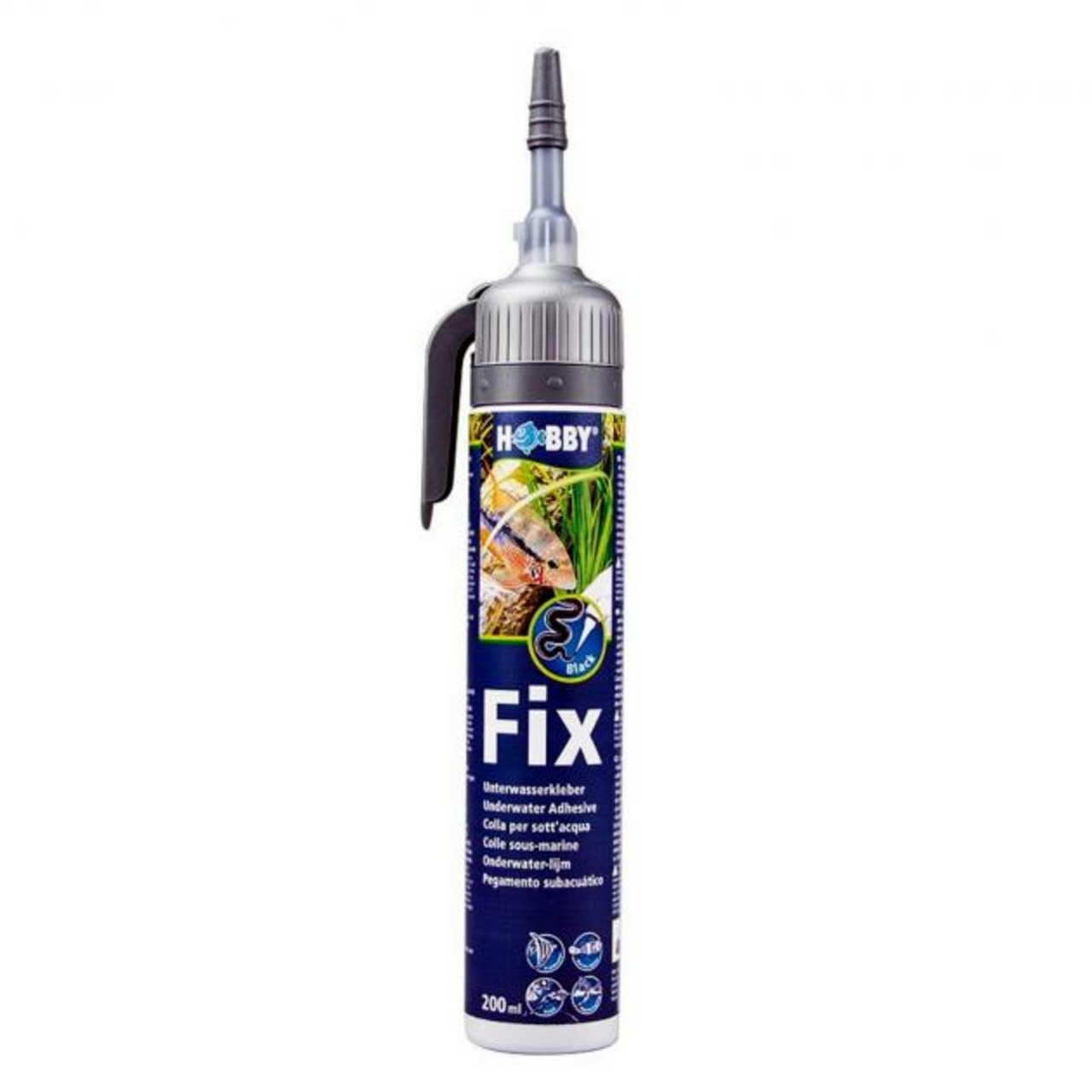 Fix Unterwasserkleber schwarz, Kartusche, 200 ml